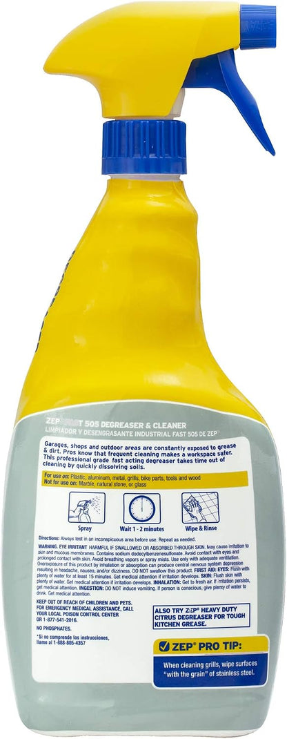 Zep ZU50532 Fast 505 Cleaner and Degreaser 32 Ounces, 32 Fl Oz, clear