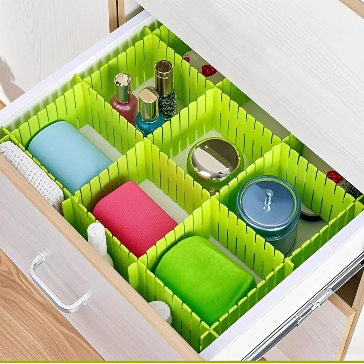 ZOENHOU 60 PCS DIY Drawer Divider Organizers, Pink Grid Drawer Dividers, Adjustable Premium Plastic Organizers for Makeup Drawers Desktop Kitchen Drawer Organizers and Storage, 12.6 x 2.76 Inch