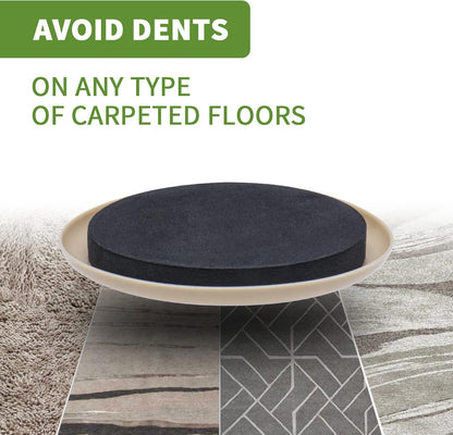Furniture Sliders for Carpet 8 PCS - 3 1/2" Beige | Furniture Moving Sliders, Chair Leg Floor Protectors, Carpet Sliders for Furniture - Move Your Furniture Easily & Safely