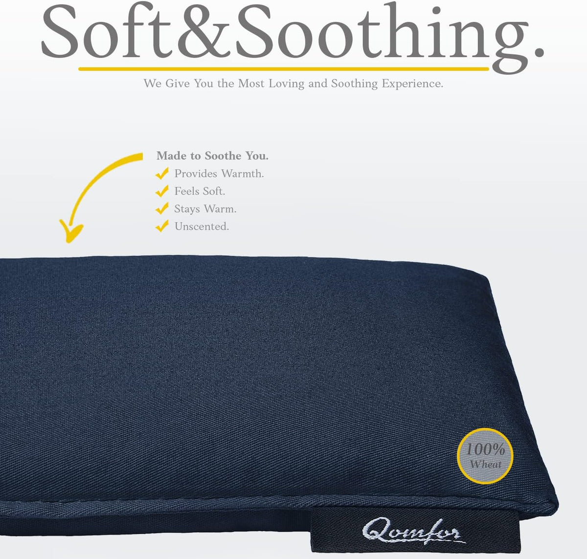 Qomfor - Microwavable Heating Pad - Mauve - 3-Chamber Design Heat Pack - Therapeutic Heat Wrap for Neck, Shoulders & Period Cramps Pain Relief - Reusable Hot/Cold Therapy Bag