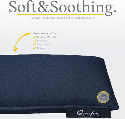 Qomfor - Microwavable Heating Pad - Mauve - 3-Chamber Design Heat Pack - Therapeutic Heat Wrap for Neck, Shoulders & Period Cramps Pain Relief - Reusable Hot/Cold Therapy Bag