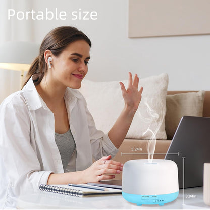 300ML Essential Oil Diffuser, Remote Control Ultrasonic Aromatherapy Oil Diffusers Cool Mist Humidifier, Waterless Auto-Off and 7 LED Light Colors for Bedroom, Yoga, SPA, Baby