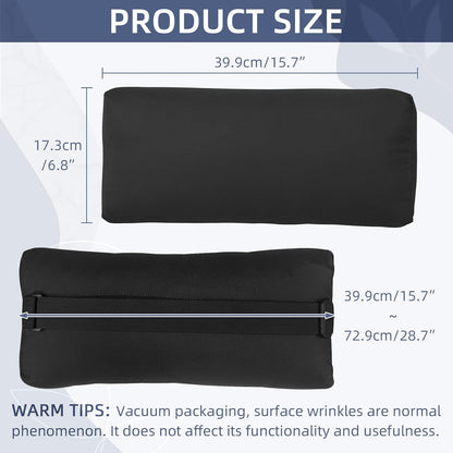 Chaise Lounge Head Pillow, 2 Pack Outdoor Patio Pillows with Adjustable Strap, Lounge Head Resting Pillow for Recliner Beach Pool Lounger Office Chair，Water Resistant Gray