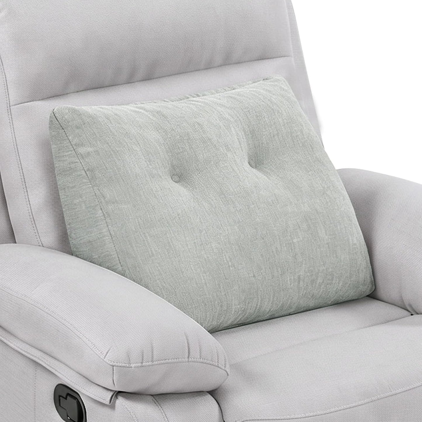 Back Support Pillow for Recliner Soft Dual Layer Lumbar Support Pillow with Shredded Memory Foam Ergonomic Orthopedic Couch Lumbar Cushions for Elderly Lower Back Pain Relief Dark Grey