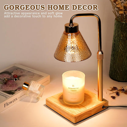 Modern Candle Warmer Lamp with Timer, Dimmable Candle Lamp Warmer, Mothers Day Birthday Gifts for Women Men, Black Candle Warmer, Adjustable Candle Light Warmer, Cozy Living Room Bedroom Home Decor