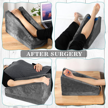 Buryeah Dark Gray Arm Elevation Pillow 2 Pocket, Plush Material
