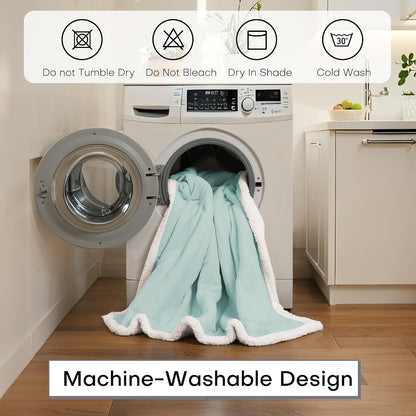 Electric Heated Blanket Full Size 72"x84" – Light Gray | ETL for Safe Overnight, 4 Heat Settings & 10H Auto Off, Dual-Sided Microplush Sherpa for Home Night, Machine washable
