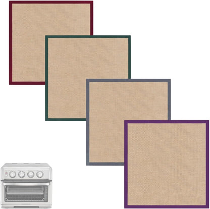 4 Pack Oven Liners for Bottom of Oven for Cuisinart TOA-60/65/70 | Heat resistant mat up to 450°F, food grade silicone baking mat, dishwasher safe, 11.4 x 10.2 in, 0.25 cm thick, reusable