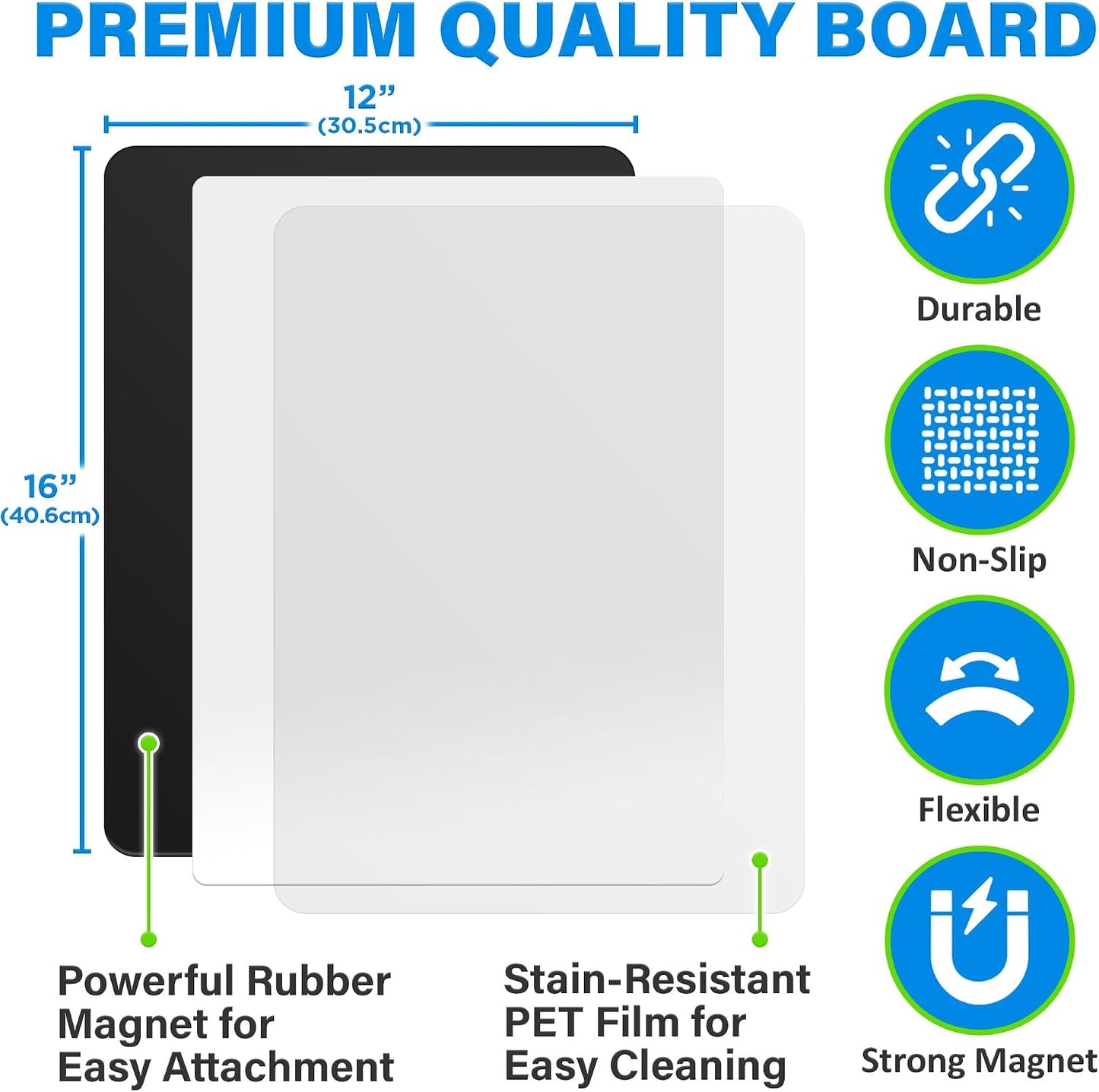 Magnetic Dry Erase Menu Board for Fridge (16x12) - Weekly Meal Planner Blackboard w/ 4 Magnetic Chalk Markers & Wiping Cloth - Chalkboard Organizer for Dinner Menus & Grocery Lists by Yes4Quality
