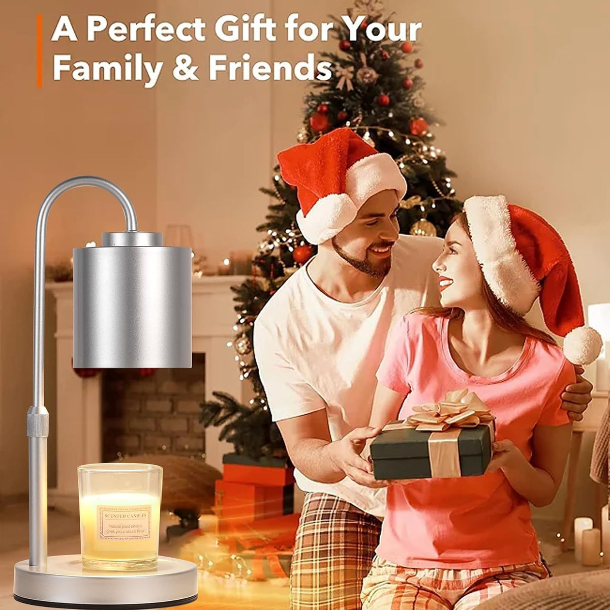 CASTLELIFE Candle Warmer Lamp with Timer & Dimmer, Height Adjustable Electric Wax Melt Warmer for Jar Candles, Gifts for Mom Home Decor, White
