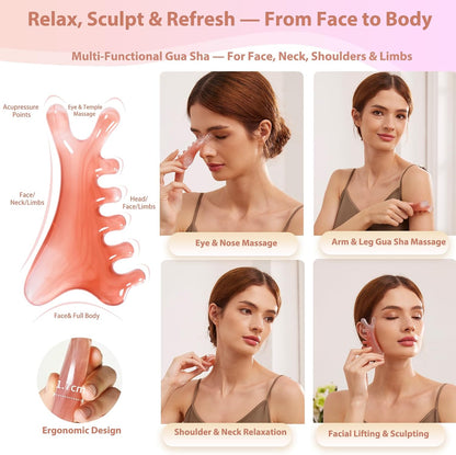 Wood Therapy Massage Tools – Wooden Manual Guasha Tool, Handheld Body & Scalp Massager, Trigger Point Scraper, Reflexology & Lymphatic Drainage Inspired Wooden Massage Tool for Face, Neck, Back & Legs