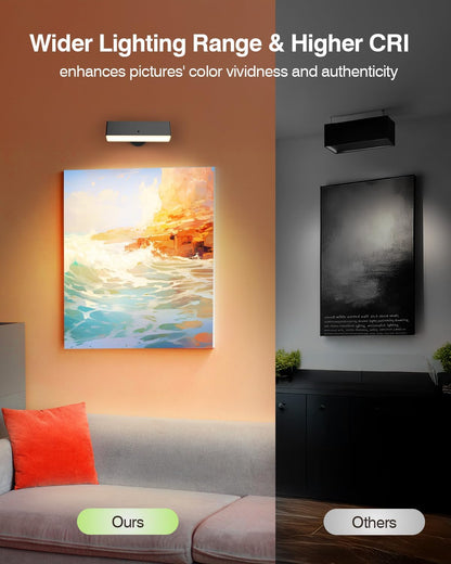 iThird Battery Operated Wall Sconce Set of 2, Gold Rechargeable | Type-C 5V 1A charging, 360° rotation, 3000K/4000K/6000K, remote and button control