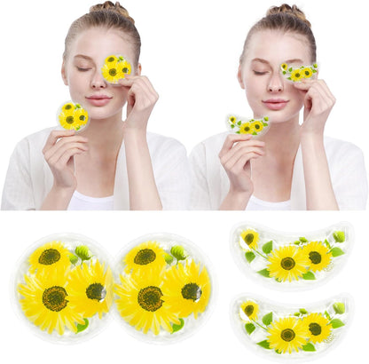 4PCS Gel Eye Ice Pack Set Reusable, Cold and Hot Compress for Eyes, Ice Pack for Eyes, Cooling Eye Pads for Eye Strain, Swelling, Redness, Dark Circles, Puffy Eyes, and Eye Recovery Surgery.