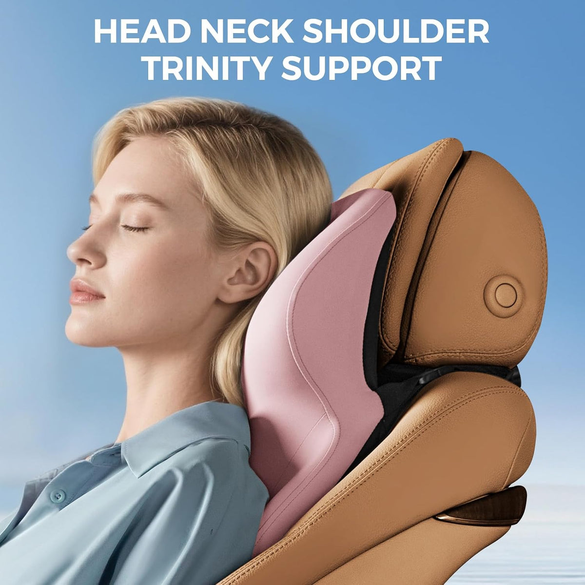 BEBAS Car Headrest Pillow, Ergonomic Neck Pillow with Memory Foam, Black