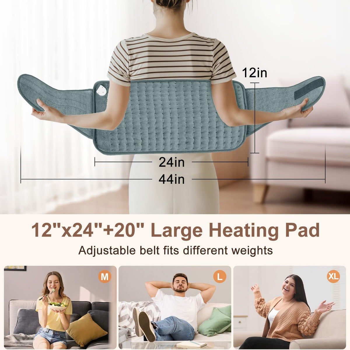 IGXHAVIZ Heating Pad with Adjustable Belt