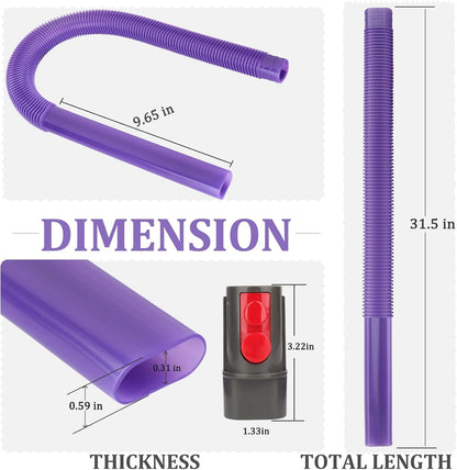Fullclean Dryer Vent Lint Vacuum Attachments Hose for Dyson Gen5 V15 V15s V12 V11 V10 V9 V8 V7 Detect Absolute Cyclone Outsize Slim Nozzle Crevice Flexible Lint Removal Tool Dryer Vent Cleaner Kit