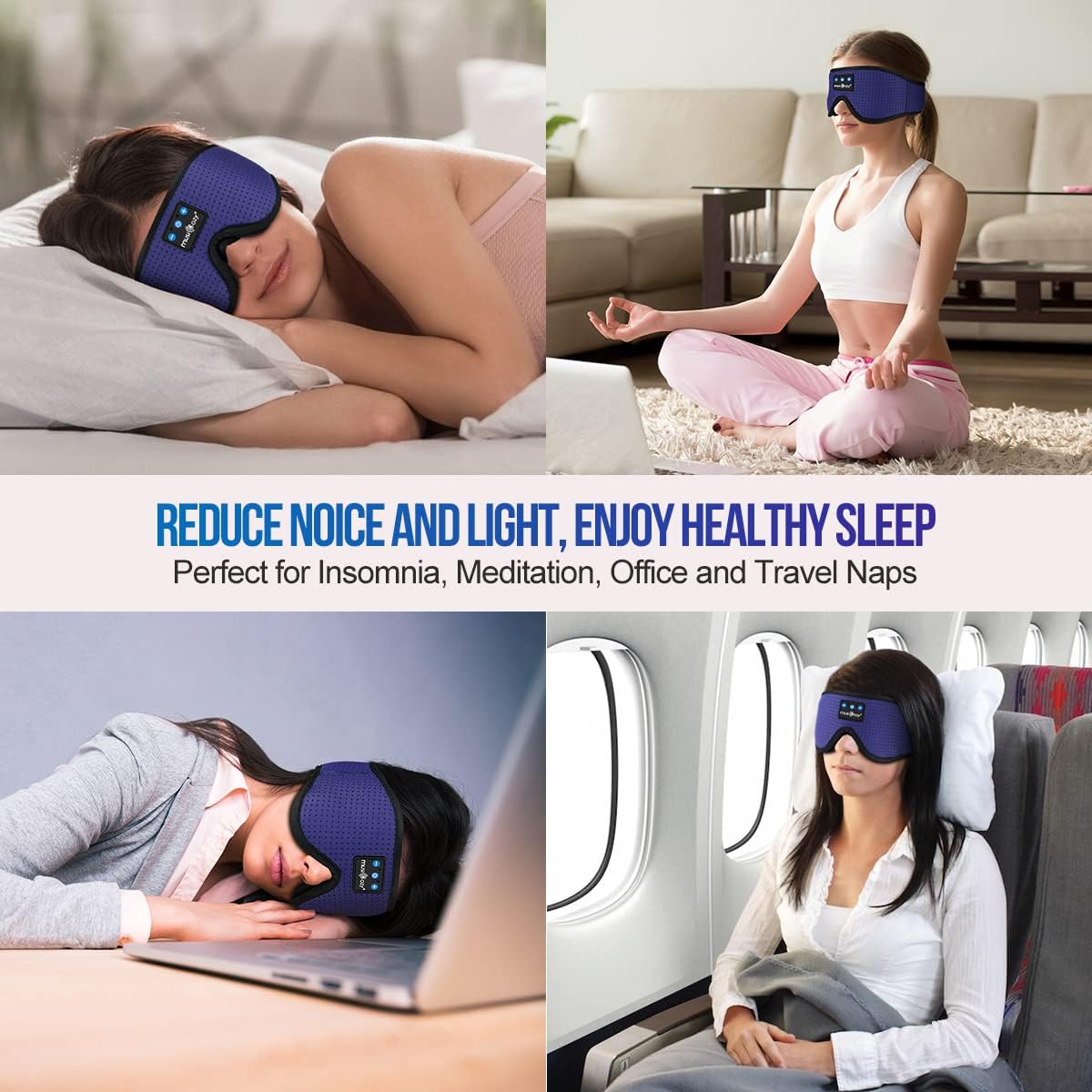 MUSICOZY Sleep Headphones Bluetooth 5.4 Sleep Mask with HD Sound