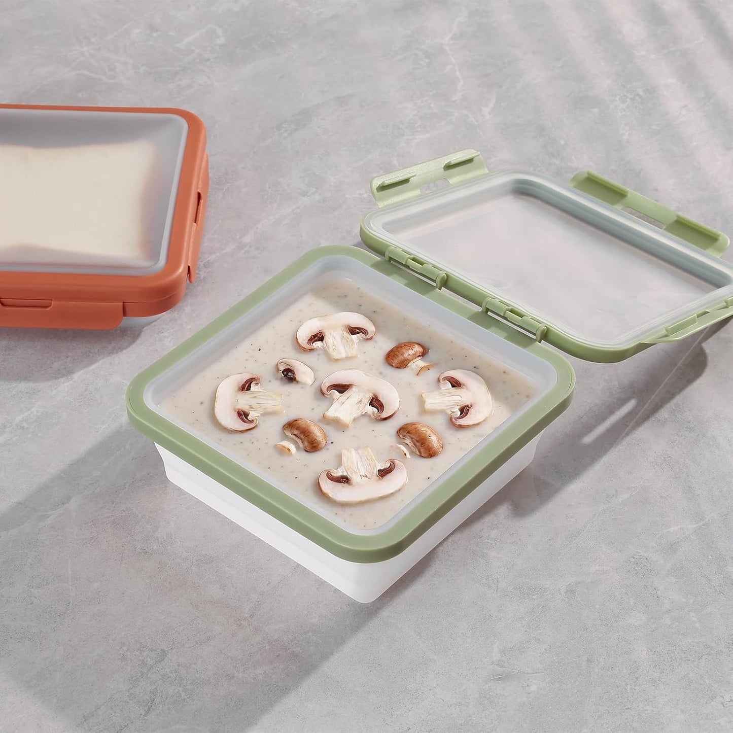 Reusable Silicone Food Storage Container with Lid Avocado Saver, Onion Keeper, Silicone Kitchen Organizers for Fridge