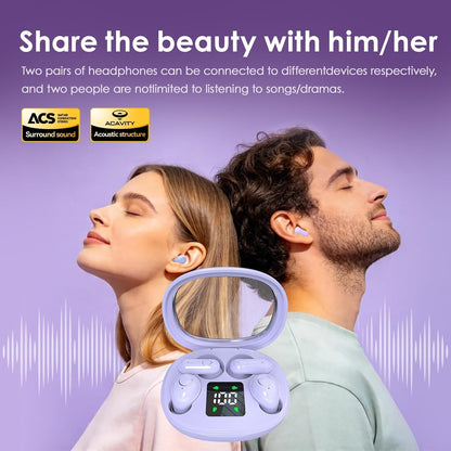 Mini Wireless Sleep Earphones, Designed for Side Sleepers – Invisible Flat Earbuds, Comfortable for Small Ears, Discreet in-Ear Design, Skin-Friendly, Ideal for Women and Work Use (Black)