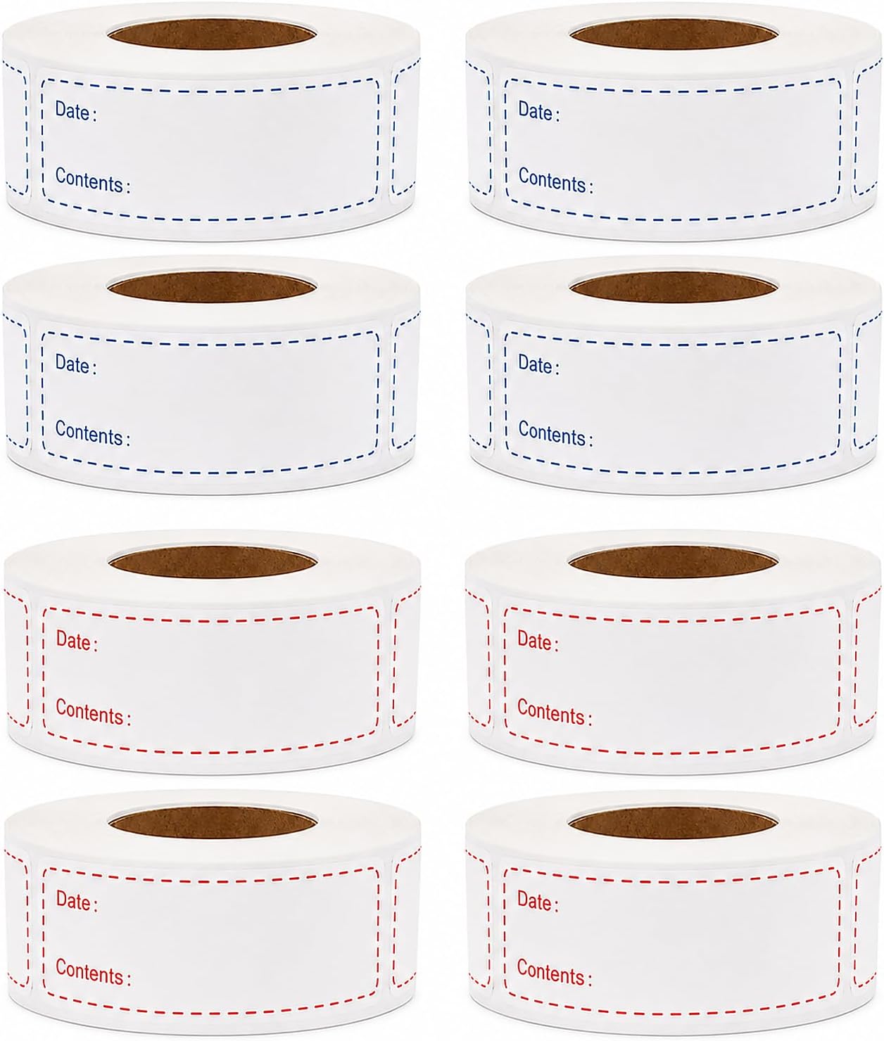1 X 3 Inch Food Labels, Removable Freezer Labels for Kitchen, 2 Rolls 600 Pieces Date Label Stickers, Easy to Write On, No Residue