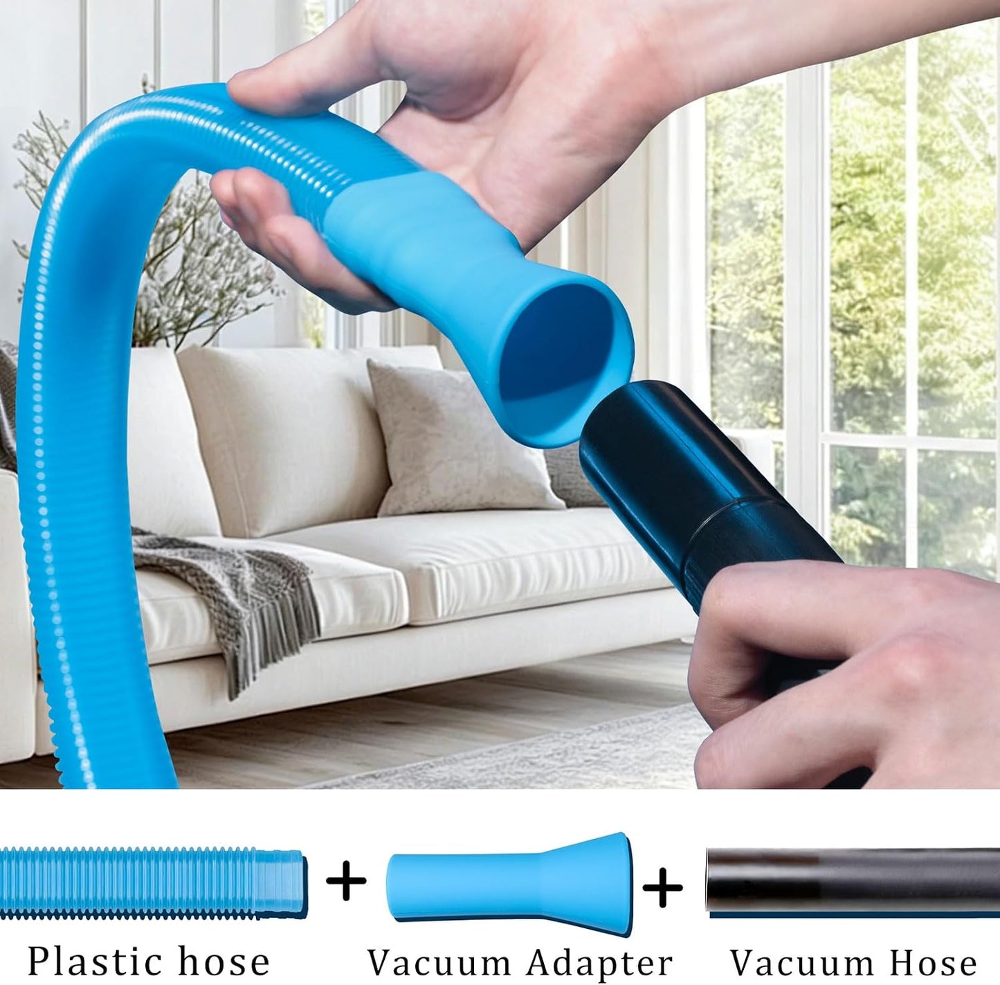 Dryer Vent Cleaner Kit with Universal Vacuum Hose Attachement Compatible with Most Vacuum Cleaners, Dryer Lint Cleaner Remover with 3 size Lint Brush for Deep Cleaning, HVAC, Home Cleaning Tools