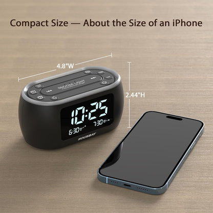 HOUSBAY Digital Alarm Clock Radio for Bedrooms with Night Light