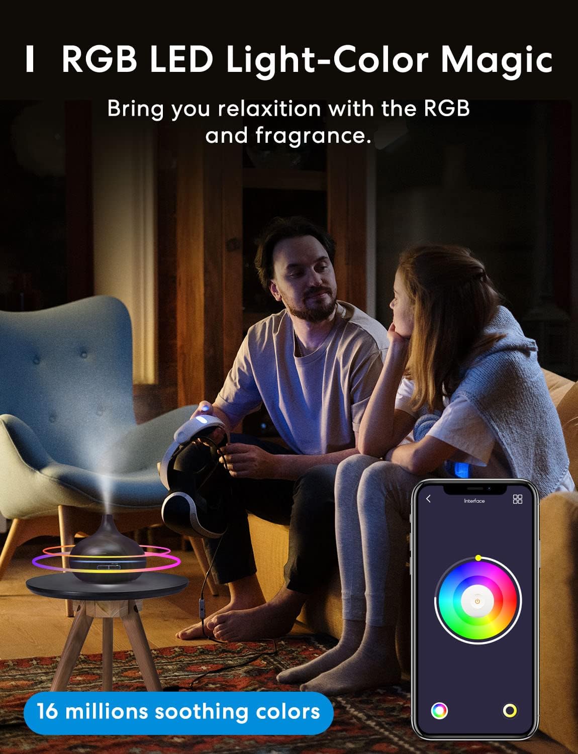 meross Smart Wi-Fi Essential Oil Diffuser, Voice & APP Control, RGB Lights