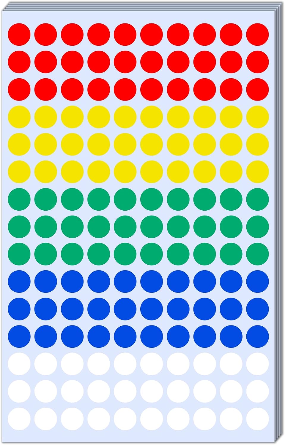 2100 Pack - 0.4" Colored Dot Stickers, Small Round Circle Labels - 5 Colors