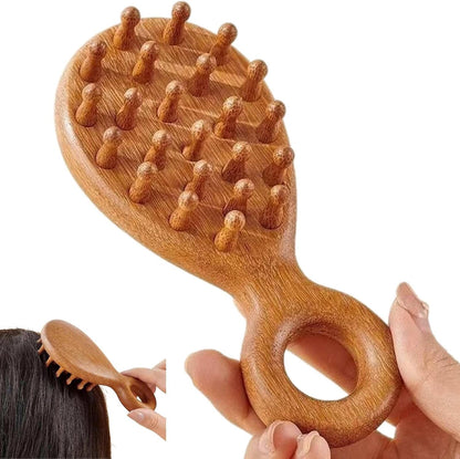 Sandalwood Scalp Massager Comb, Wooden Acupoint Head Massage Tool
