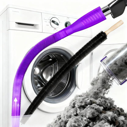 Dryer Vent Cleaner Kit - Universal Vacuum Hose Attachment & Lint Brush, Effectively Clean Clogged Dryer Ducts, Fit Most Vacuums for Dryer, Refrigerator Coils & Behind Appliances (Blue)