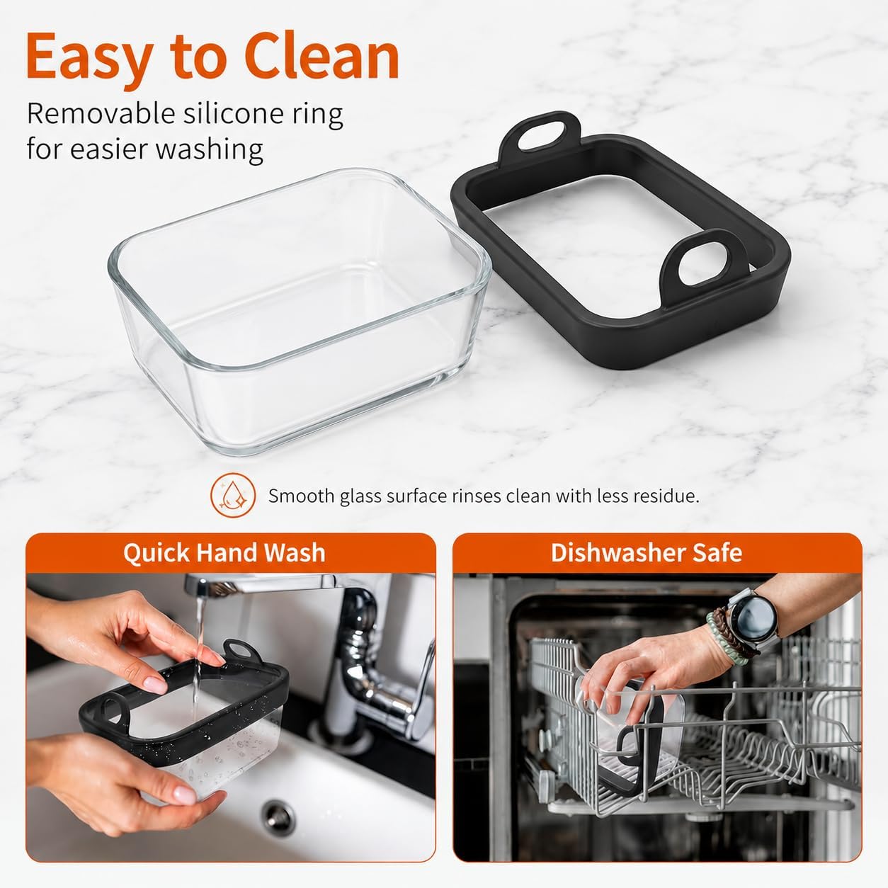 Air Fryer Glass Liner with Removable Silicone Ring, Air Fryer Accessories | Reusable Glass Air Fryer Basket Insert for Ninja Foodi DZ201 DZ401 DZ550, 8-10QT Dual Air Fryer, Dishwasher Safe, Easy Rinse
