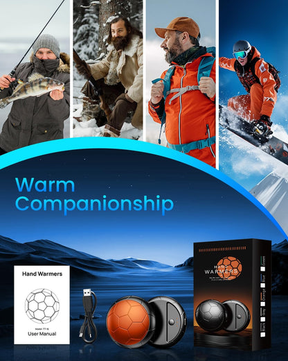 AJVV Hand Warmers Rechargeable 2 Pack丨Electric Hand Warmer, Up to 24hrs & 3s Fast Heating, Magnetic Portable Handwarmers, for Men, Kids, Raynauds, Hunting, Ski