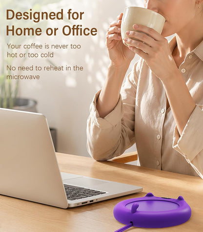 Supsonic Coffee Mug Warmer, Cup Warmer for Desk with 4 Temp Settings | Fast heating beverage, 2-12h Auto shut-off, Constant temperature, Smart gift for women men, Works with tea, milk, candle