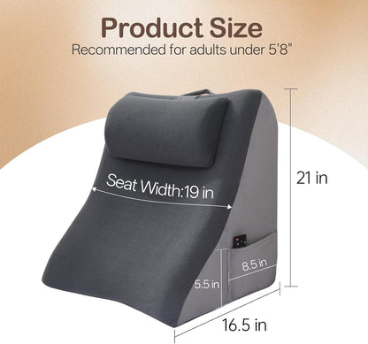 Vekkia 21” Back Rest Pillow with Dual-Layer Foam for Reclining and Sitting | U-Shaped Dual-Position Back Pillow, Cozy Wrapped Feel, Ideal for TV, Rest, or Naps, Washable Cover, Fits Bed & Sofa, Gray