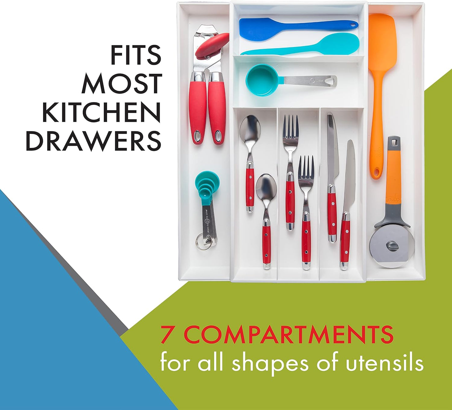 Dial Industries Expandable Kitchen Drawer Spice Jar Organizer Tray | Adjusts to fit narrow or wide cabinets, Keeps seasoning jars upright and visible, Great for pantry or cupboard storage