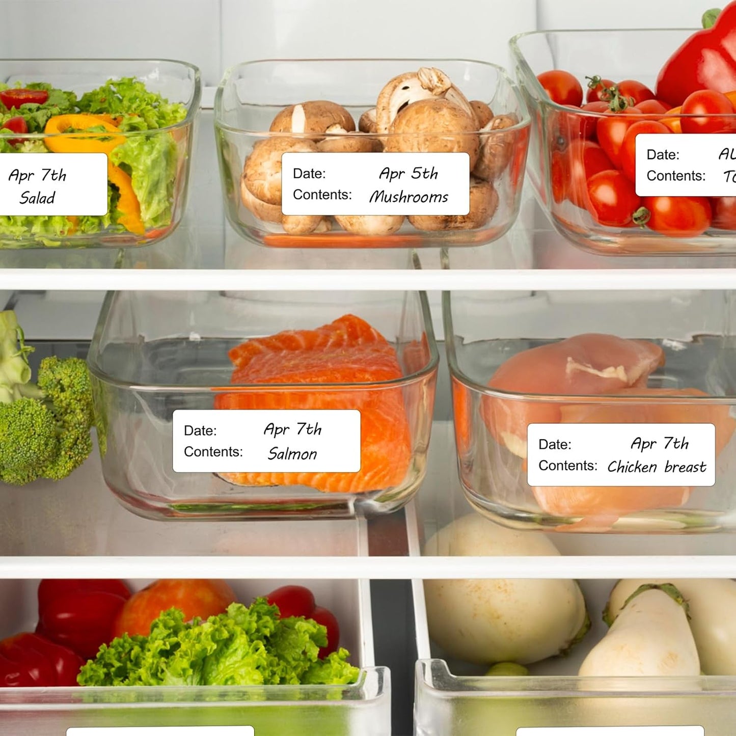 500 Pcs 1" x 3" Removable Freezer Labels for Food Containers | Washable Date Stickers for Ziploc Freezer Bag, Fridge Storage, Meal Prep - Oil Resistant & Waterproof, Easy Peel & No Residue