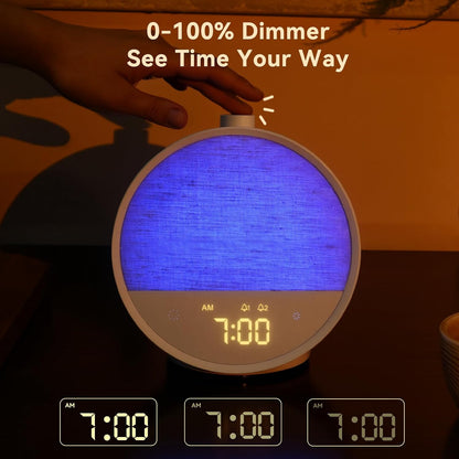 Vivilumens Sunrise Alarm Clock for Bedroom, White Noise Sound Machine