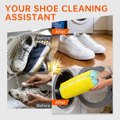 1PCS Blue Shoe Washing Machine Bags for All Shoe Types | Deep Cleaning,Reusable and Durable,Safeguarding Shoes from Scuffs and Deformation,Tear-Resistant Chenille Fabric