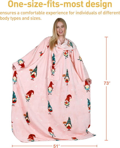 Catalonia Wearable Blanket with Sleeves for Women & Men, Fleece Wrap Throw | Cozy Sleeve Design for Hands-Free Comfort, Perfect for Reading, TV Time & Relaxing, Christmas & Birthday Gift