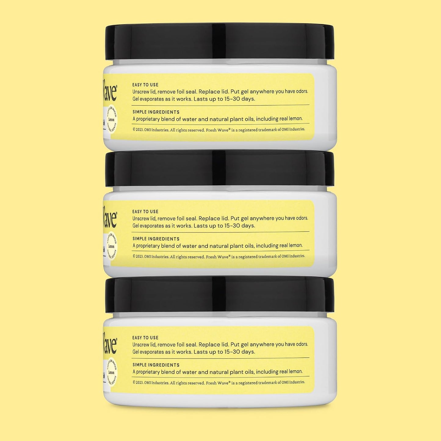 Fresh Wave Original Odor Eliminator Gel 3-Pk 7 oz - Air Freshener for Home | Plant-based essential oils. Lasts 15-30 days per jar. No plug-in needed. Pet-safe, closet and bathroom deoderizer.