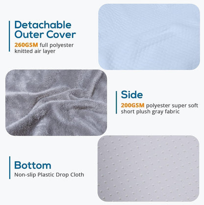 Sasttie Wedge Pillow 24x24x12 inch, Memory Foam Bed Wedge, Cool Grey | Triangle Pillow for Sleeping, Acid Reflux, Back Pain, Post-Surgery, and Snoring, Designed with Removable Washable Cover