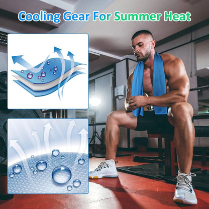 Cooling Towels 8 Pack(40"x12")for Neck and Face, Cooling Neck Wraps for Gym | Sweat wicking, Quick dry, Breathable, Reusable, Absorbent, Cold Towel for Running, Yoga, Travel, Climbing