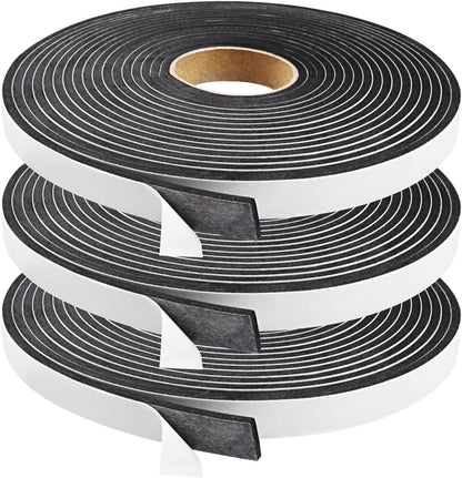2 Rolls Foam Seal Tape for Door Window Insulation, Soundproof and Shockproof Foam Adhensive Strip, 3/8" Wx3/16 T Single Sided Foam Tape, Cold Air and Draft Closed Cell Seal Strip,Total 32FT