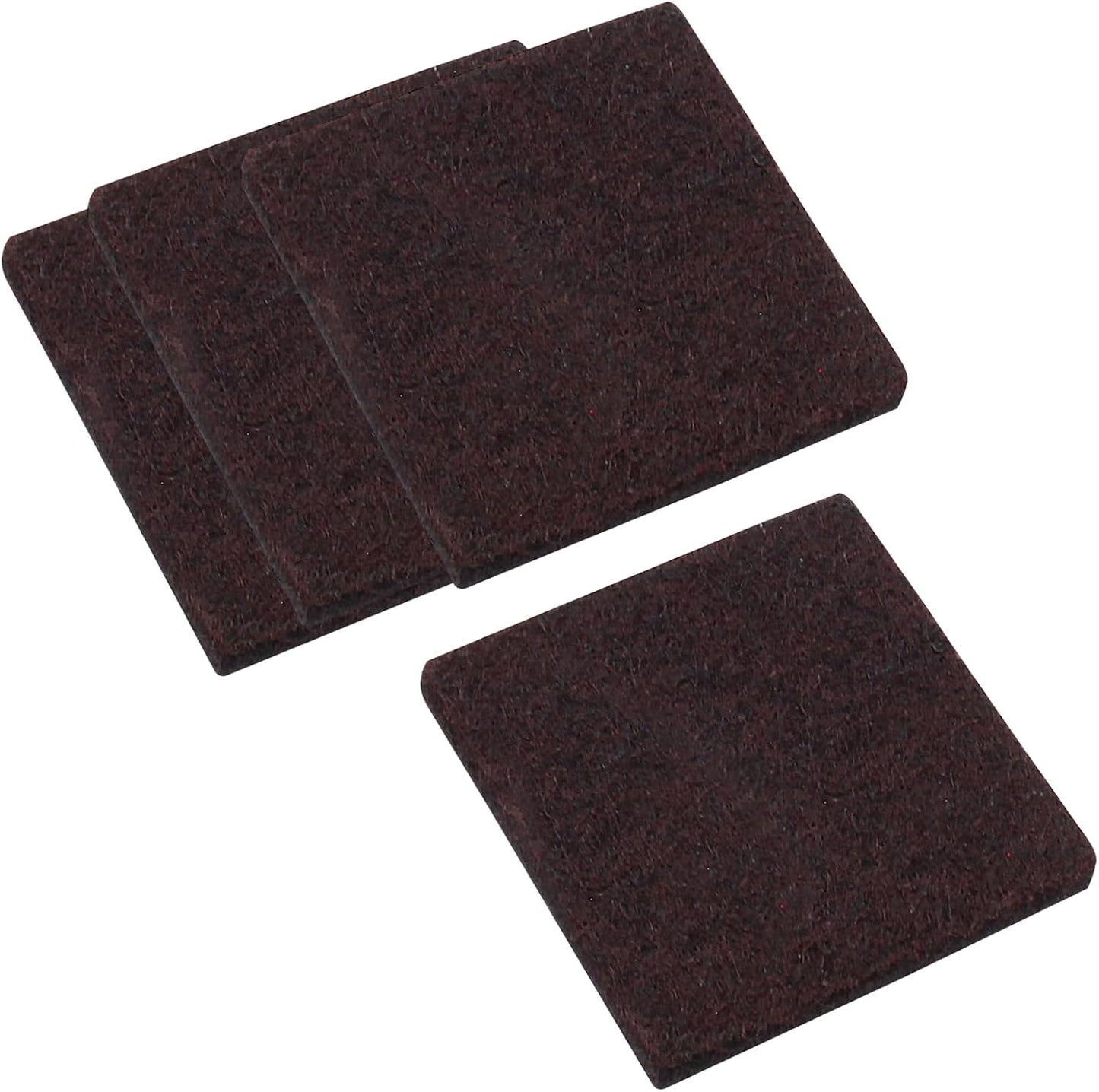 48 Pcs 1"/25mm Square Felt Furniture Pads, 5mm Thick, Brown | Self Adhesive, Anti Scratch Floor Protectors, For Furniture Feet Chair Legs