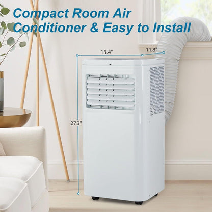 10000 BTU Portable Air Conditioner, 3 In1 Cooling Dehumidifier Fan, Quiet Fast Cooling, 4 Way Swing, LED Display, Remote, 24H Timer, 360° Wheels, Window Kit, Cools Rooms Up to 450 Sq.ft