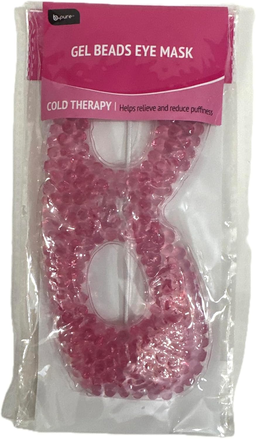Gel Beads Eye Mask, Cold Therapy for Puffiness Relief, Reusable Cooling Compress (Pink)