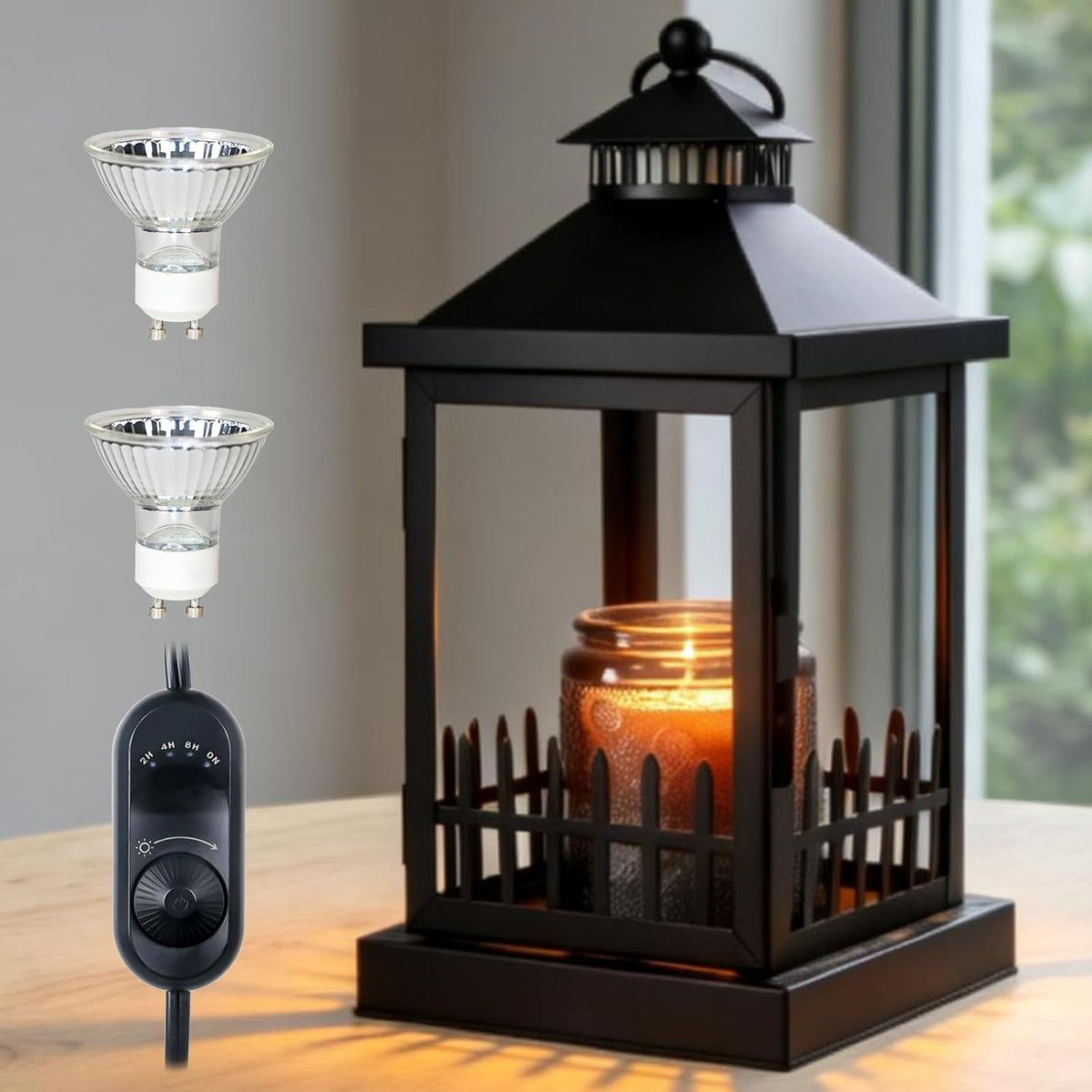 2026 New Candle Warmer Lamp with Timer,Compatible with 3 Wick Candles Jars,Vintage Candle Warmer Lantern Lamp,Dimmable Farmhouse Candle Lamp Warmer,Fully Enclosed and Hanging Up Designed