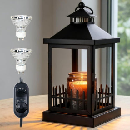 2026 New Candle Warmer Lamp with Timer,Compatible with 3 Wick Candles Jars,Vintage Candle Warmer Lantern Lamp,Dimmable Farmhouse Candle Lamp Warmer,Fully Enclosed and Hanging Up Designed