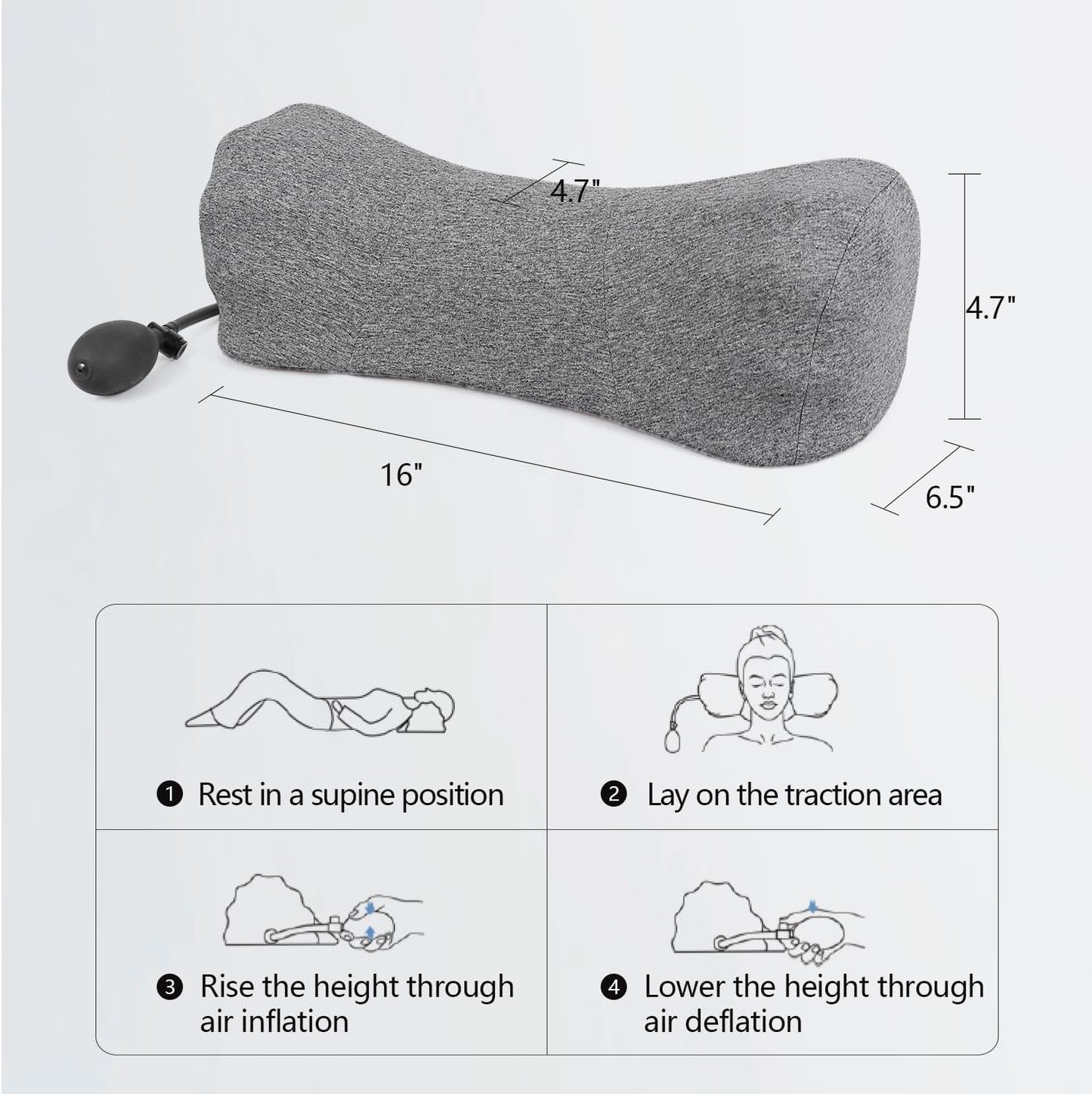 RESTCLOUD Neck Pillows for Pain Relief Sleeping, Neck Roll Pillow Neck Cervical Pillows for Stiff Neck Pain Relief Bed Pillow Height and Firm Adjustable