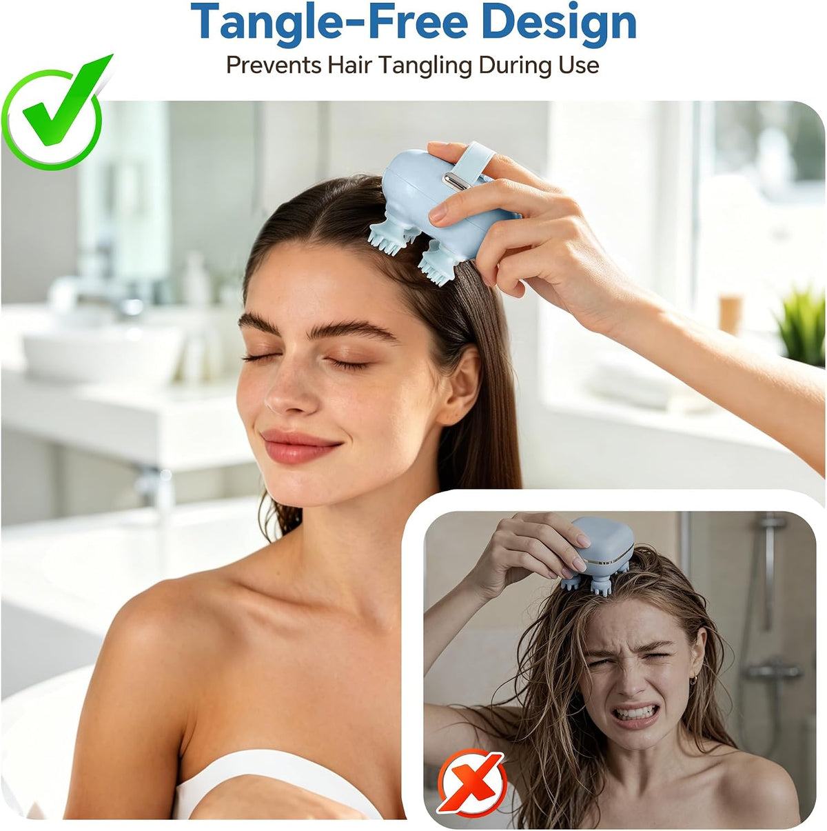 Scalp Massager, Head Massager Scalp with Tangle-Resistant Design